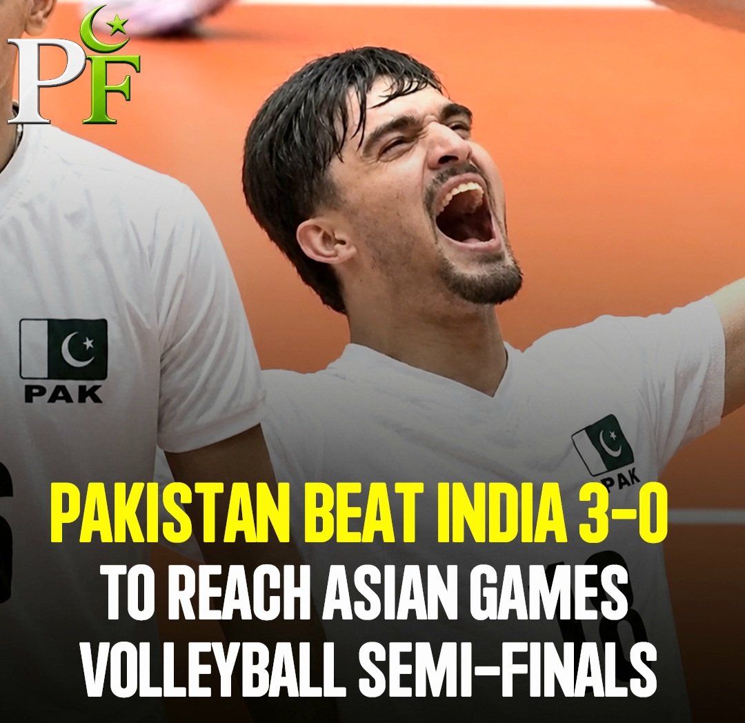 ali2k9_ali's tweet photo. 🇵🇰 🔥"Pakistan has defeated India by 3-0 in the quarter-finals to qualify for the semi-finals of volleyball in the Asian Games."

https://t.co/jKj4jfeL2w

#AsianGames #volleyball #Pakistan #indian #volleyballplayer #semifinal https://t.co/Mw8BUB7cpa