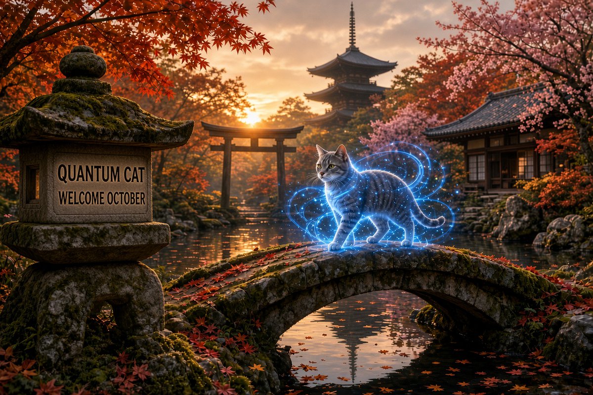 QuantumCatOfc's tweet photo. Hello October with Quantum Cat! 🐱🌌

May this month be full of abundance, good fortune and surprise airdrops.

Let the wallets smile and the energy rise 🟢

#QuantumCat #October #Crypto #Web3 $BTC $pepe $shiba $doge $wif $fet https://t.co/7CulirHPjh