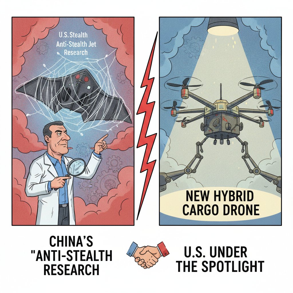 DYLITMediaBuzz's tweet photo. Stealth isn't invisible. 

Chinese researchers are exploring ways to spot the F-35, and China has flown a drone that can resupply troops without landing. How should the U.S. respond?

Read it more on DYLIT: https://t.co/CyFmnbaw7Z

#China #USA #F35 #DefenseNews #Drones https://t.co/ORekKEIaje