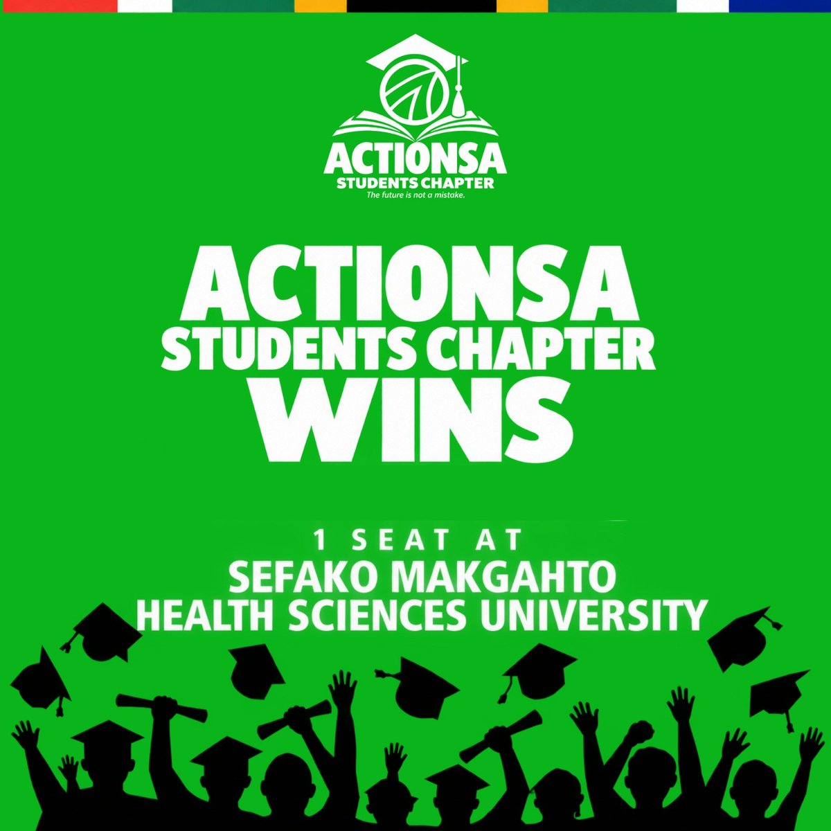 StudentsChapter's tweet photo. *💚 History in the making!* 🚨

ActionSA Students Chapter has won a seat at *Sefako Makgatho Health Sciences University*.

With representation now secured, the work to improve learning conditions, champion quality education and ensure that *every deserving student has a voice*, https://t.co/cM8n1OON0v