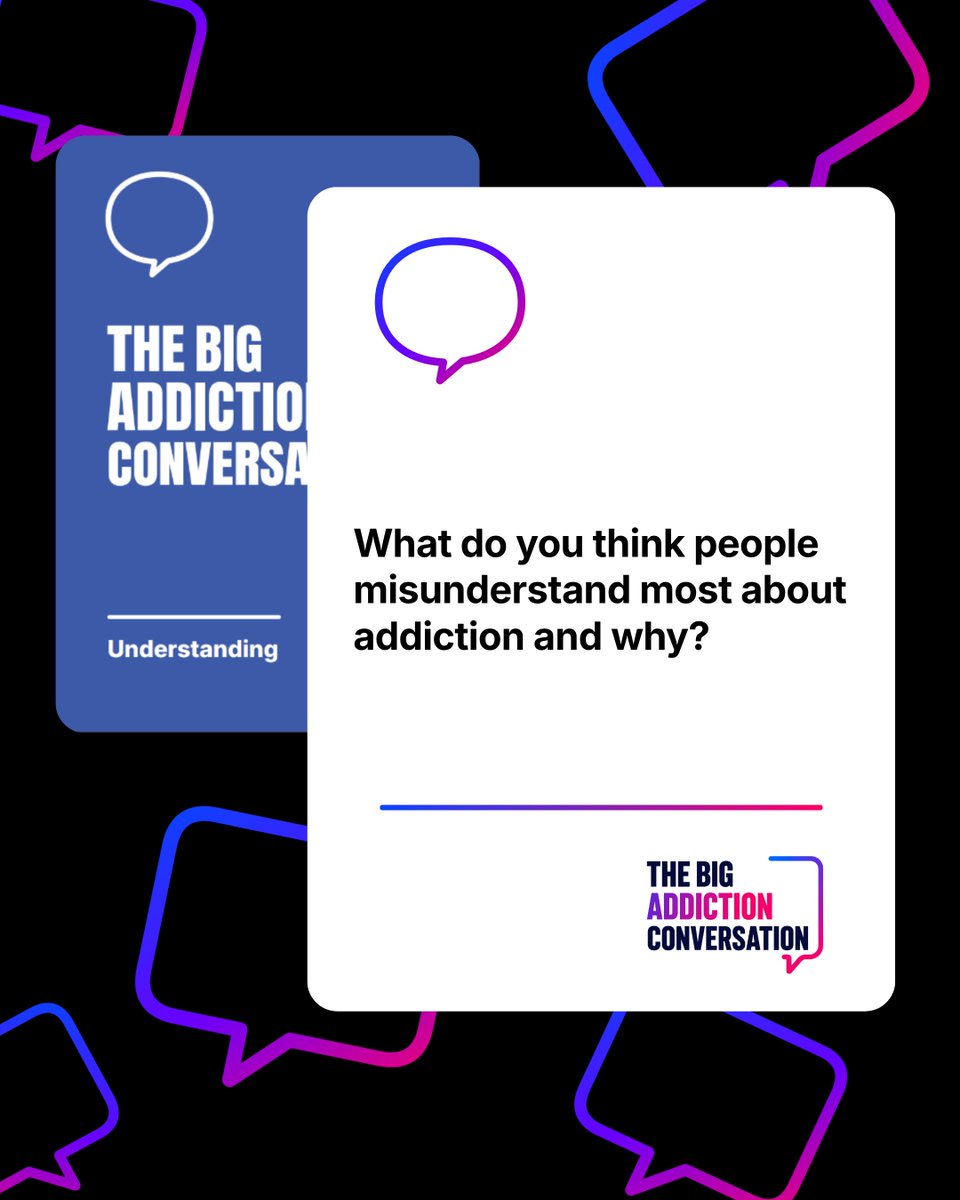 ActionAddiction's tweet photo. Why is addiction so misunderstood?

Addiction can affect anyone, yet many misconceptions still exist.

That's why we're encouraging more open conversations through The Big Addiction Conversation.

💬 What's one thing you wish more people understood about addiction?

Share your thoughts in the comments below, then visit our Digital Conversation Generator for more conversation starters.

🔗 https://t.co/y6yQjLwswc

#BigAddictionConversation
