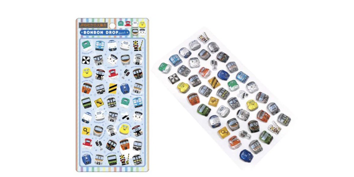 ashley_olmeda's tweet photo. 【新商品情報】

「JR6社から大集合 BONBON DROPシール」発売決定🚃✨

📅 発売：10月6日(火)以降
💰 価格：550円(税込)
🚃 JR6社×各3車両、全18車両をデザイン

【購入制限】
・JR東日本 / JR西日本 / JR九州：1会計2個まで
・JR北海道：購入制限なし
・JR東海：催事で販売予定
・JR四国：取扱いなし

詳細👇
https://t.co/Eh2HIS6W57