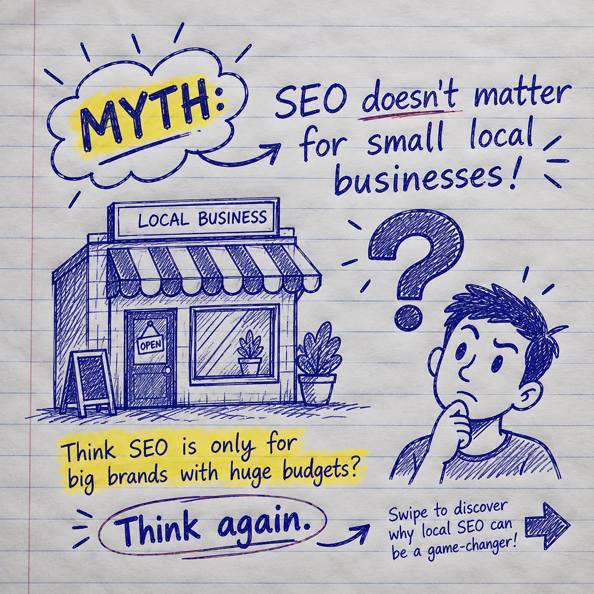 WebGraphizUI's tweet photo. 📷 Myth: SEO doesn't matter for small local businesses.
📷 Reality: Local SEO can help small businesses get discovered by nearby customers! 📷
📷 Need help improving your business's online presence? Send us a DM! https://t.co/WcvsOFuIYM
