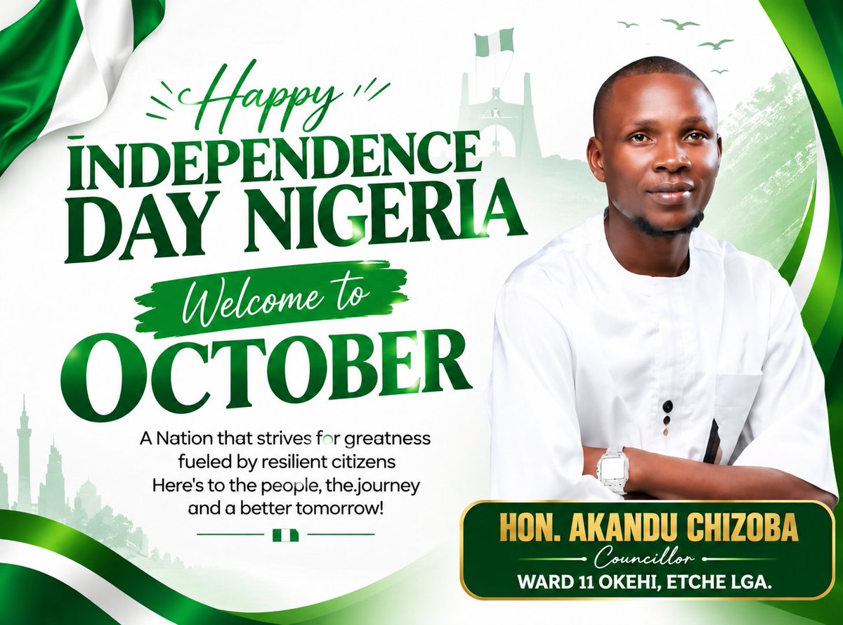possible1001's tweet photo. Happy Independence Day π³π¬
We'll hear goodnews this month π
#Wike
#ICanDo
#OKisOKAY
#MayorCouncillor https://t.co/PDq8bz3U2d