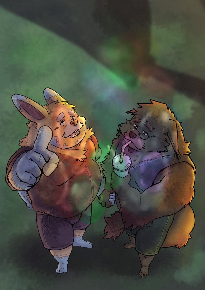 HenriqueCS_0901's tweet photo. Bumo: “Look, Naro. The light is changing.”
Naro: “Hmm…”
Bumo: “Pretty, huh?”
Naro: “Yeah.”
Bumo: “You like it?”
Naro: “I like being here.”
Bumo: “With me?”
Naro: “Don’t make me say it twice.”
•—🐰🐻—•
#DigitalArt #FurryArt #Bumo #Naro https://t.co/XUnrjxUqsF