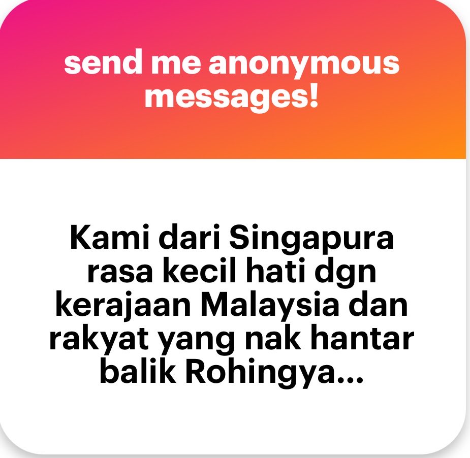 BendiTheBagak's tweet photo. Patutnya Malaysia jadi macam Singapore.

Tutup border 100%. Tutup mata pasal genocide di Myanmar.

Then topic ni takkan muncul langsung. Senang jadi macam Singapore.

Lepastu ada hati nak kutuk negara lain pulak. Singapore mmg babi. https://t.co/QFlNsVuOX8