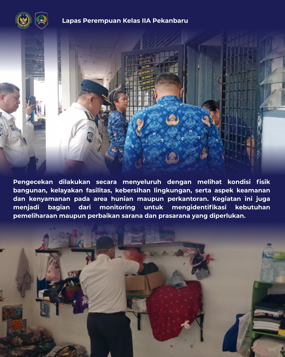 LppPku's tweet photo. Tim Kanwil Ditjenpas Riau melaksanakan inspeksi mendadak (sidak) ke Lapas Perempuan Pekanbaru https://t.co/Yqm4YzznYB