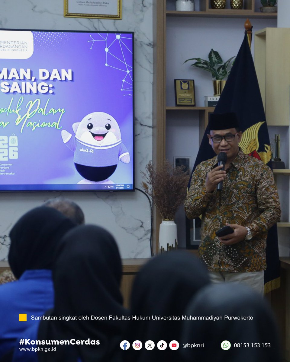 BPKN_RI's tweet photo. Advokasi Perlindungan Konsumen - Mahasiswa Universitas Muhammadiyah Purwokerto (UMP)

17 September 2026 - BPKN menerima kunjungan akademik mahasiswa-mahasiswa dari Universitas Muhammadiyah Purwokerto (UMP). https://t.co/m0FZyluk5e