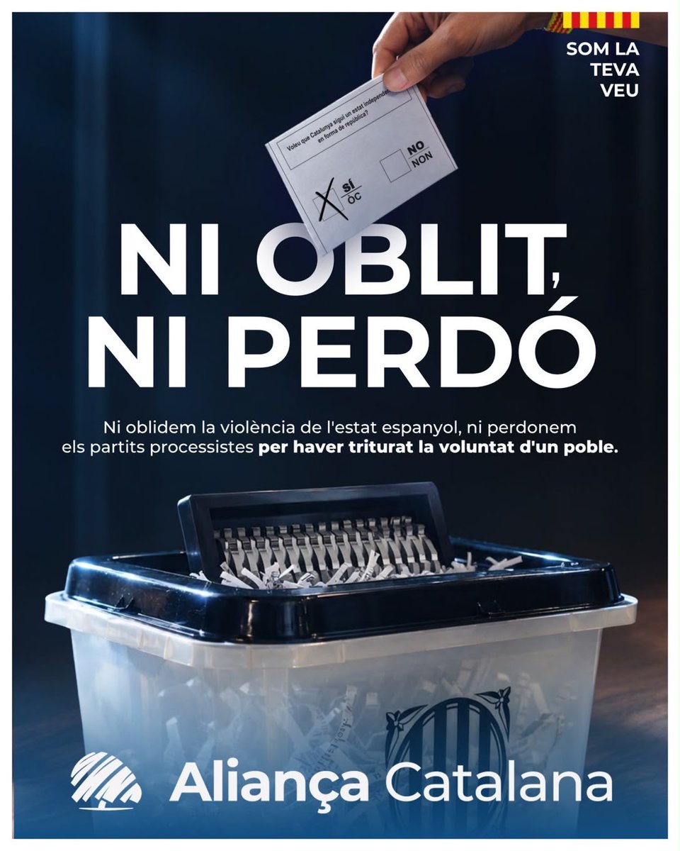 V_OccidentalAC's tweet photo. Avui, 1 d’Octubre, recordem les urnes i la voluntat d’un poble que va voler decidir el seu futur.

Nou anys després, ni oblidem ni renunciem.

Restituïm l’Estat Català!

#SalvemCatalunya https://t.co/9LdH90OVen