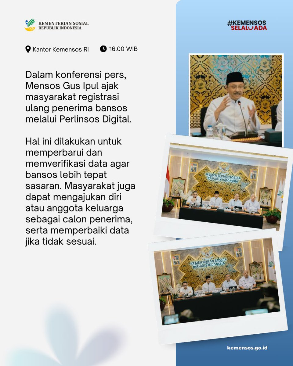 KemensosRI's tweet photo. untuk menjangkau masyarakat di seluruh Indonesia.

Selengkapnya di #SelaluAdaKabarBaik edisi 30 September. https://t.co/YnKy4Di82c