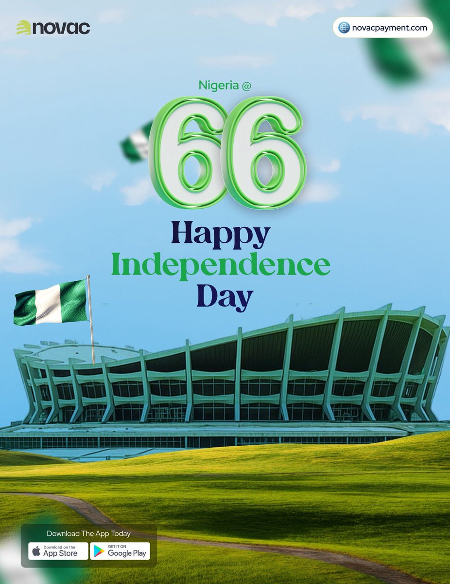joinnovac's tweet photo. Happy Independence Day, Nigeria 🇳🇬 

#independeceday #novacpayment #fintech #paymentgateway https://t.co/DvG039Mibk