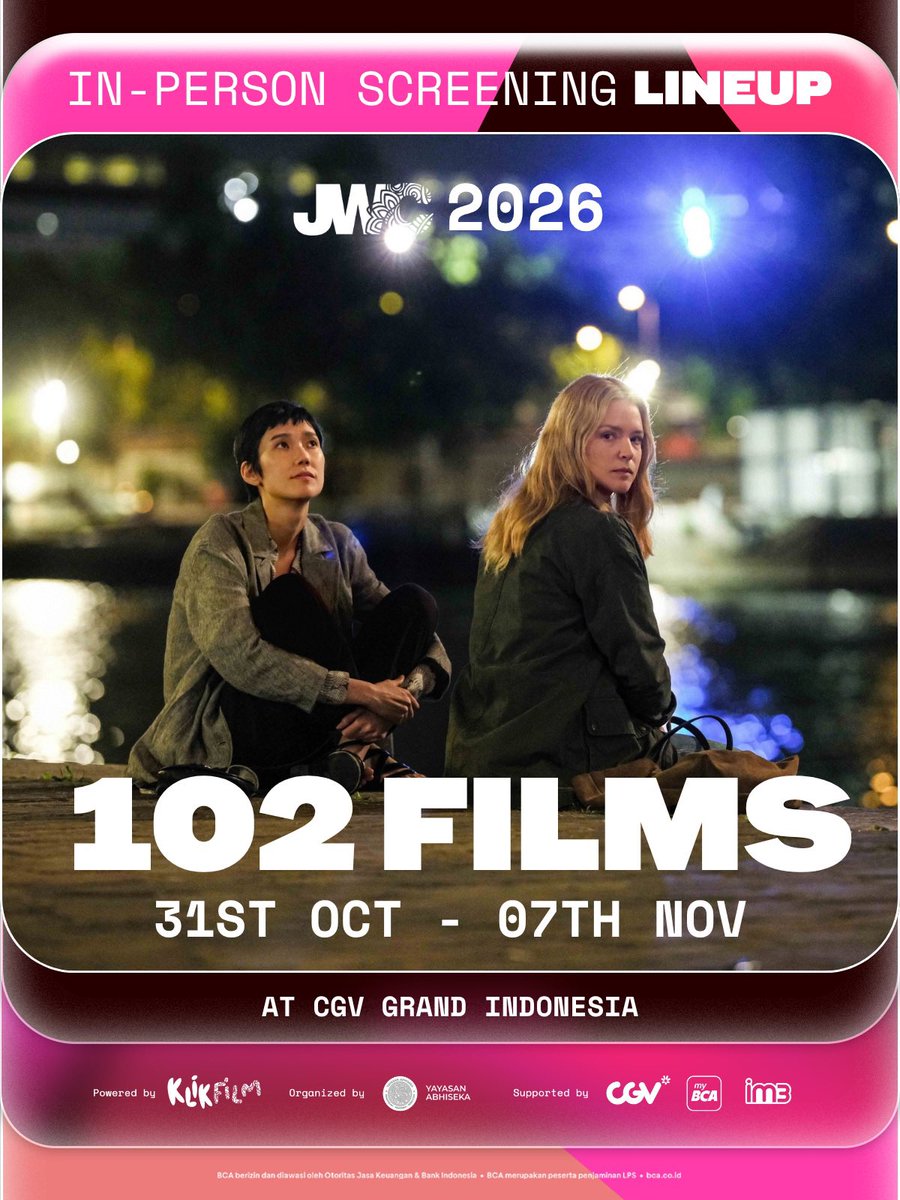 jktworldcinema's tweet photo. LINE-UP JWC 2026 SUDAH KELUAR! 👀

Dari 102 film yang bakal tayang di CGV Grand Indonesia, sudah ada yang masuk watchlist kamu belum?

#jakartaworldcinema2026 https://t.co/ipErCqSDMA