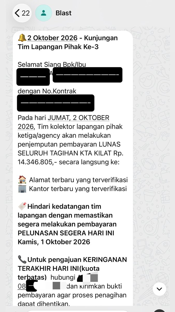michael_abrani's tweet photo. Blast ini kira kira beneran datang gak ya teman teman? #wargadebtfree #debtfree #pinjol https://t.co/kbsXWyD814