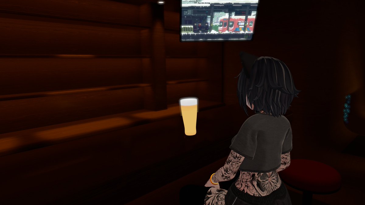 polyvrc's tweet photo. the bar closed 20 minutes ago...go home...
#VRChat #VRC #VRChatPhotography #Velle #Velle3D https://t.co/kR83yoymV4