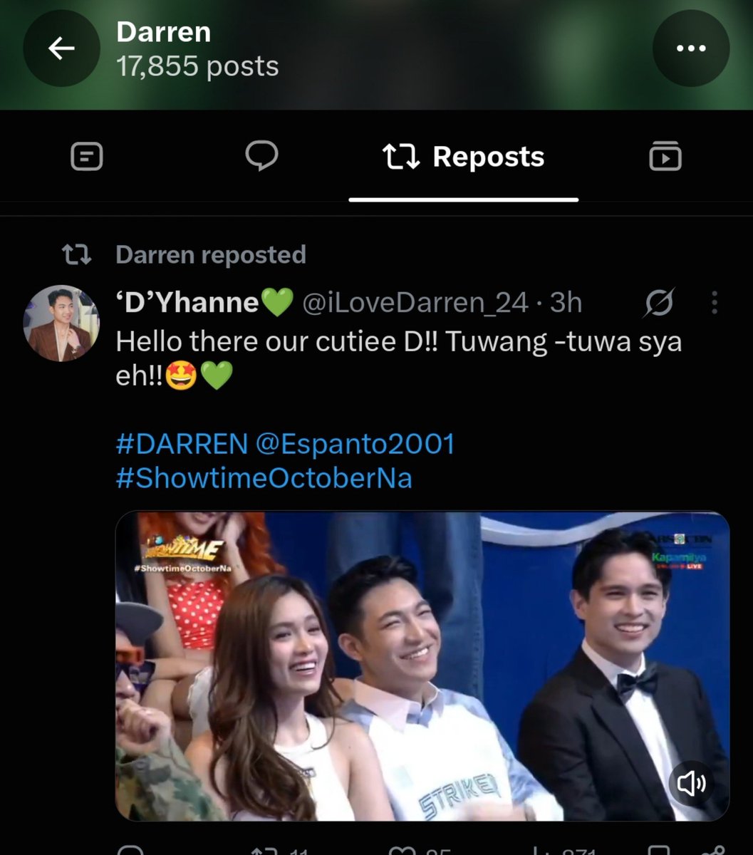 iLoveDarren_24's tweet photo. Always my best notifications!! Buong-buo na naman po ang araw ko!!๐ฅน๐คฉ Ayieee thank youu always D!!
I love youuu always and foreverrr @Espanto2001 I'm alwayss here for youu!!๐คโค๏ธ๐
#DARREN @Espanto2001
#ShowtimeOctoberNa https://t.co/r6CyXoN5I5