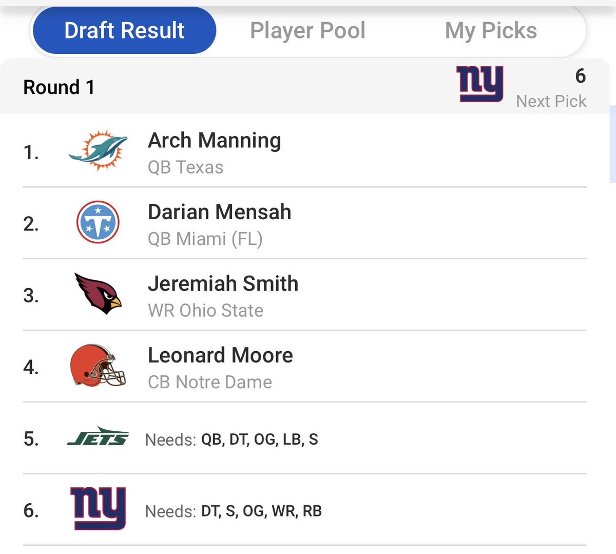draftnerdspod's tweet photo. @nyjets fans… who do you pick in this scenario?….

*Mestemaker and Carr go back to school. https://t.co/sDJN7b6TQB