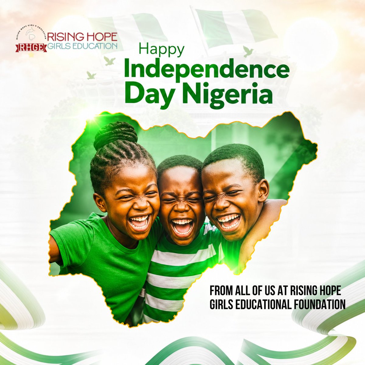 RisingHopeGirls's tweet photo. The Nigeria we hope for tomorrow starts with the opportunities we create for children today.

At RHGE, we remain committed to helping create spaces where girls can learn, feel safe and grow into their potential.

Happy Independence Day. 

#NigeriaAt66 #HappyIndependenceDay #RHGE https://t.co/qBEFr0A4Tn