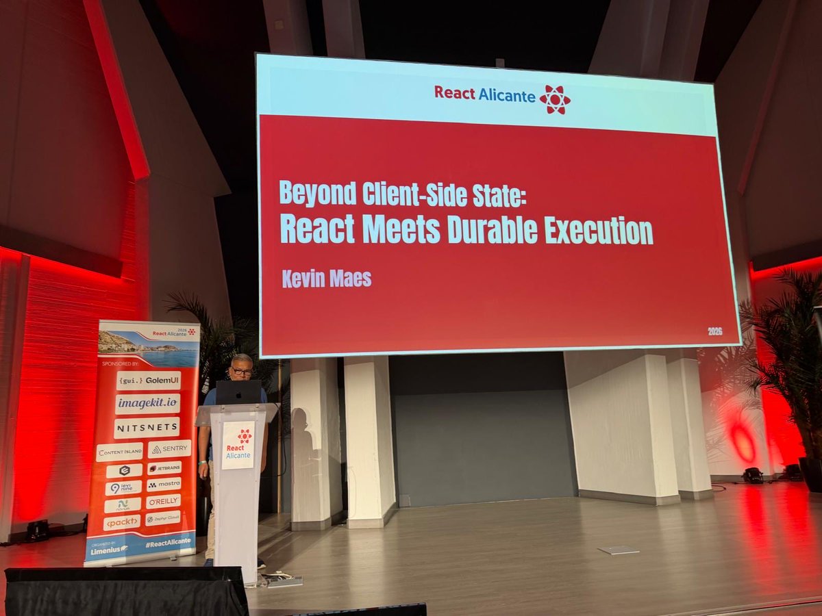 kvmaes's tweet photo. Had the best time giving a new talk @ReactAlicante this year! Exciting to see speakers and attendees from Spain, Europe, and beyond learning the latest industry stuff together. @vicqr and @nacmartin have created a truly great experience. Thanks for having me again! https://t.co/n3Had12Ax6