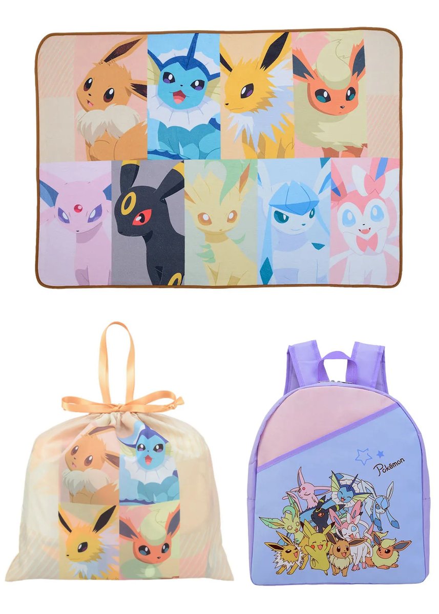 eievui_eevee's tweet photo. セガ 🗓️2026年11月プライズ 
📗ポケットモンスター プラチナムザッカ
⭐️イーブイフレンズ アイテム 登場
トートバッグ 9種
巾着付ブランケット
リュック
蓋付マグカップ（2024年登場品のVer1.5）
https://t.co/WLWH2XiGKl https://t.co/CPuKX1TAGo