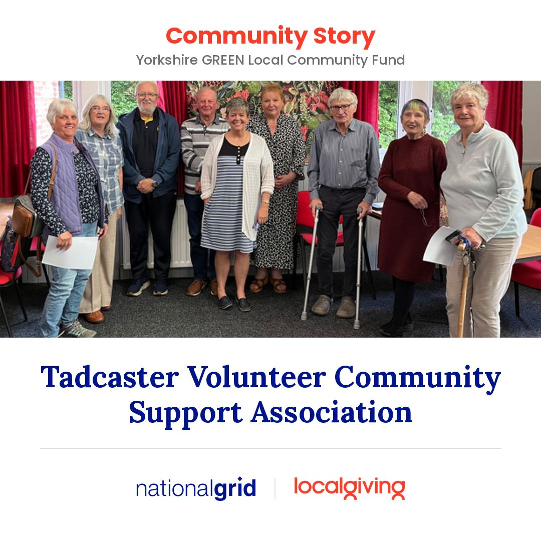 Localgiving's tweet photo. Community Story - Tadcaster Volunteer Community Support Association  supported by a grant from Yorkshire GREEN Local Community Fund from @nationalgriduk read all about it here - https://t.co/LRKO7C8kAk https://t.co/fu06sesUQF