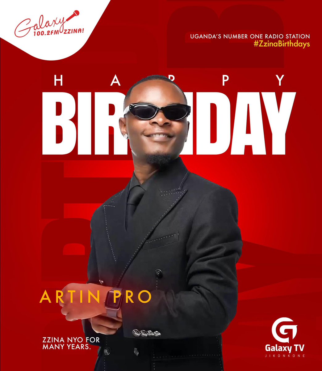 GalaxyFMUg's tweet photo. Join us wish the talented Producer @Artin_pro a happy birthday! May you live longer and drop more massive jams 🔥

#ZzinaBirthdays https://t.co/8jR3CAFlfE