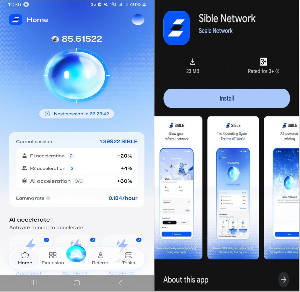 RealCrypta's tweet photo. 🔵 SIBLE NETWORK New Mining

#NewMiningApp 
🔥Total supply is 1B SCALE 

🔻 FOR NEW USERS
10 $Sible Instant 🎁 Reward

✍️Registration Link 👇 ⬇️
    https://t.co/COwP9KT3pg 

🔘 Refer Code:- degnu70_7086

⛏️ Mining: 0.1 Sible/hour
🔥 Mining : Every 8 hr 

#sibleNetwork #sible https://t.co/xdM6E0GBpG