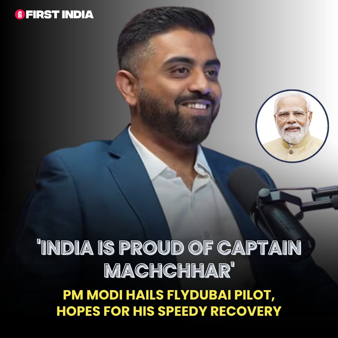 thefirstindia's tweet photo. Prime Minister Narendra Modi has hailed Captain Smit Machchhar, who was the pilot who was stabbed during an altercation that sparked a major airline scare in West Asia.

#SmitMachchhar #Flydubai #AviationNews #NarendraModi #PilotRecovery https://t.co/zCuJKinFX5
