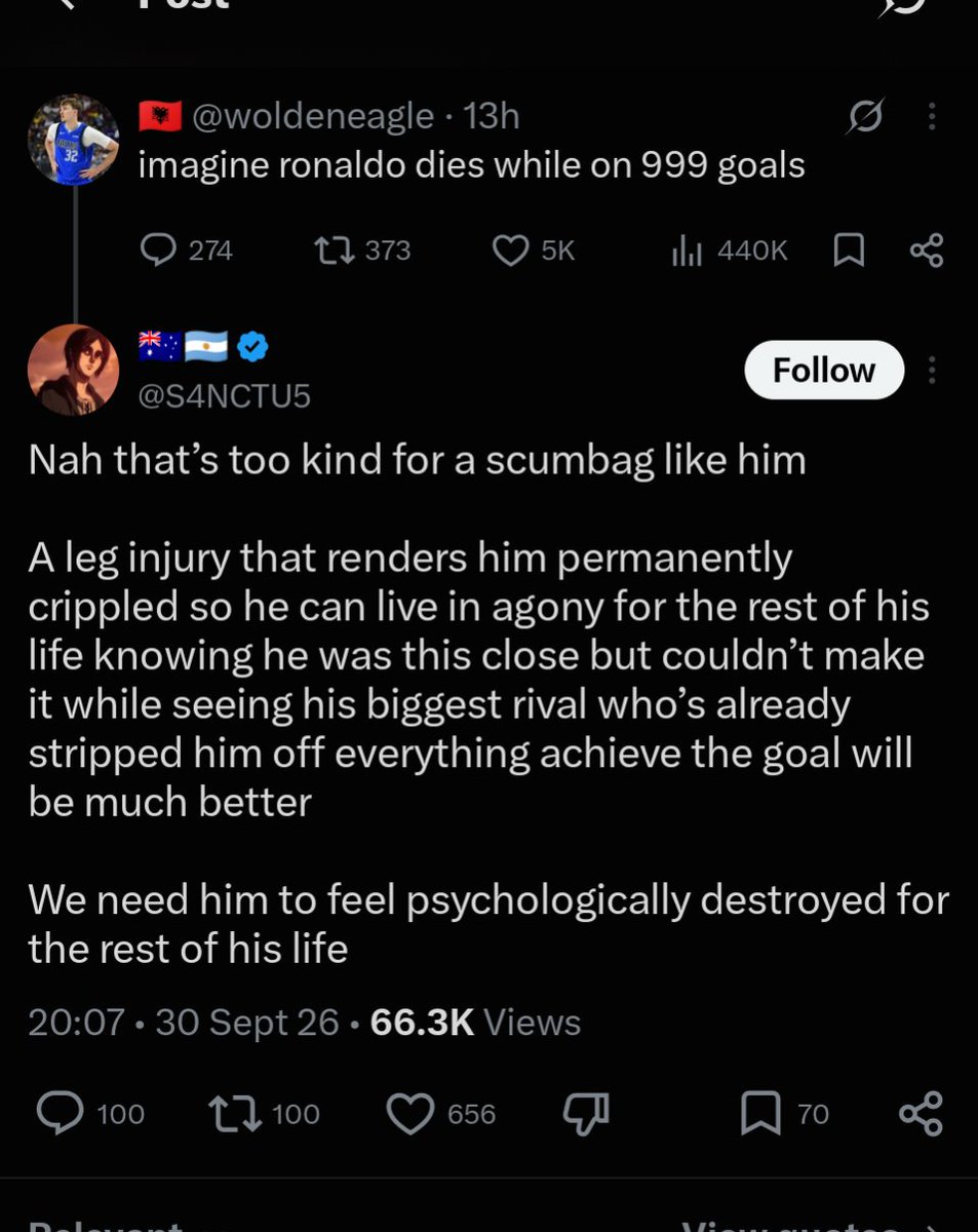 RicsDeGuy's tweet photo. This is not football banter
This is evil https://t.co/993PhRiPea