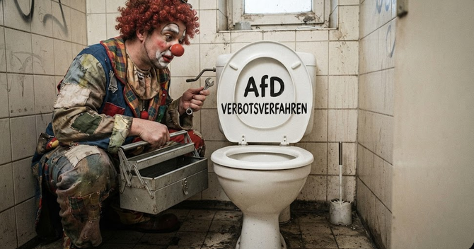 DerGanesha's tweet photo. Warum lädt man für ein AfD Verbotsverfahren einen Komiker ein, wie die Linke mit Harpe Kerkerling

Wenn meine Toilette kaputt ist, rufe ich doch auch keinen Clown ihr etwa ? https://t.co/VqgfkUFLyF