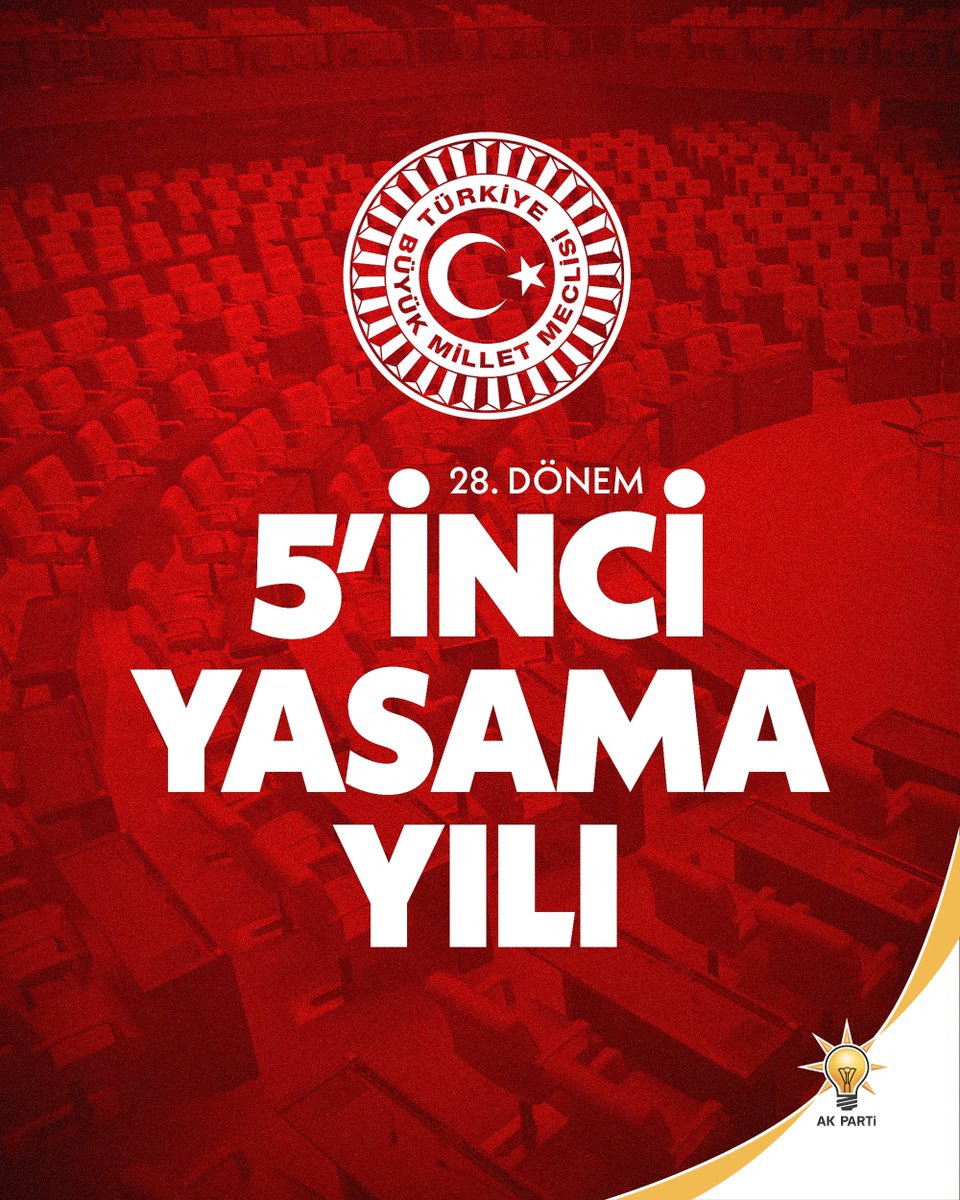 Akparti's tweet photo. TBMM 28. Dönem 5. Yasama Yılı’nın ülkemiz ve milletimiz için hayırlı olmasını diliyoruz. 

Millet iradesinin tecelligâhı Gazi Meclisimizin, Türkiye Yüzyılı hedeflerimiz ve Terörsüz Türkiye idealimiz doğrultusunda tarihî sorumluluğunu kararlılıkla yerine getireceğine inanıyoruz. https://t.co/QWhn911iSW