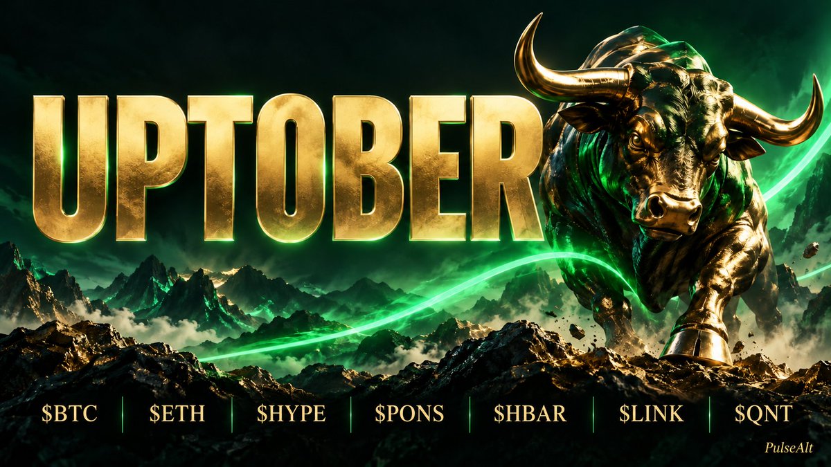 PluseAlt's tweet photo. My Uptober picks 🍂🚀
Bullish on this mix:

$BTC: digital scarcity
$ETH: settlement
$HYPE: onchain trading
$PONS: Robinhood Chain launches
$HBAR: IDTrust on IBM Cloud
$LINK: CCIP 2.0 + Fulcrum
$QNT: tokenised deposits + banking interoperability(wait the pullback to buying more)

My thesis: adoption that creates lasting token demand can power the next leg. 📈 #BullRun2026