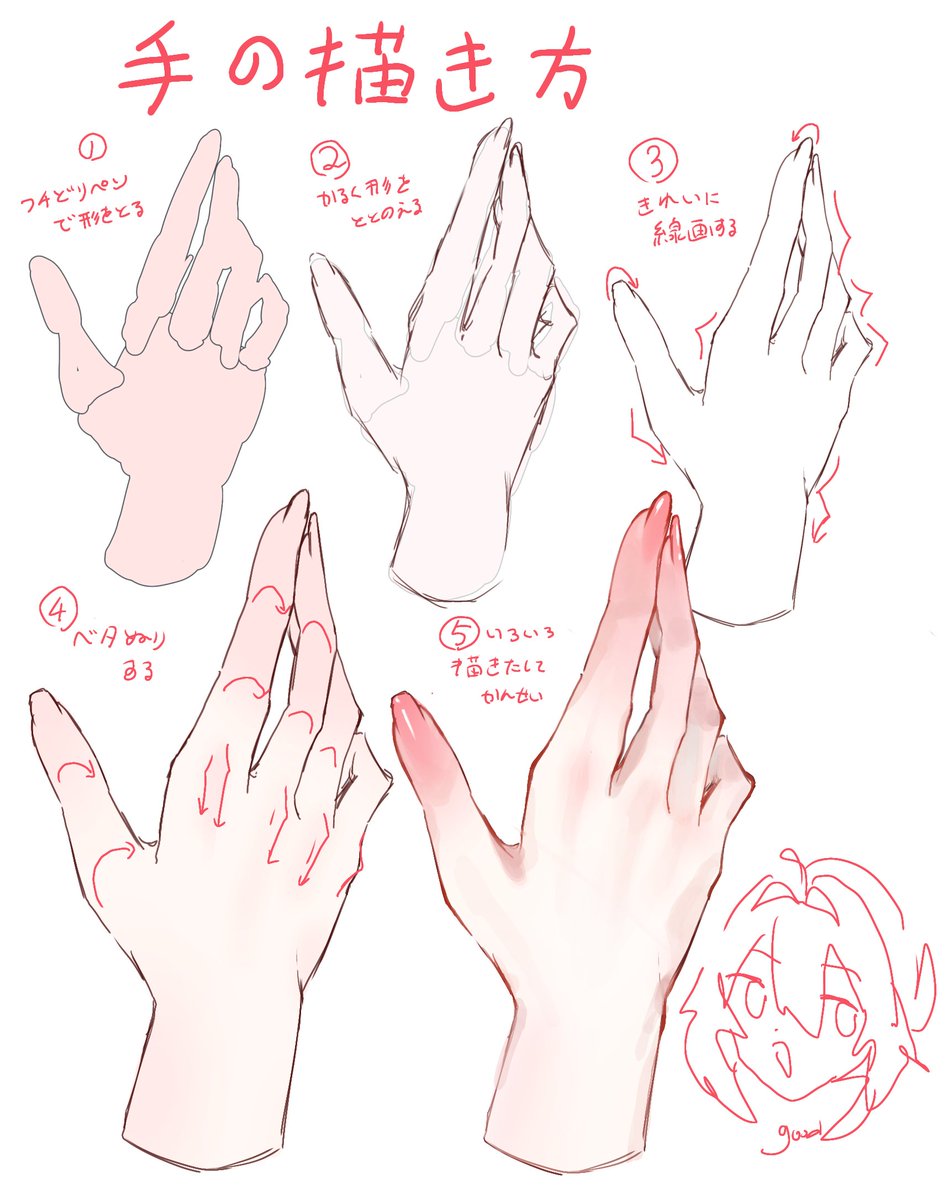 Vulpe922's tweet photo. 手の描き方 https://t.co/2fFr5DiMyc
