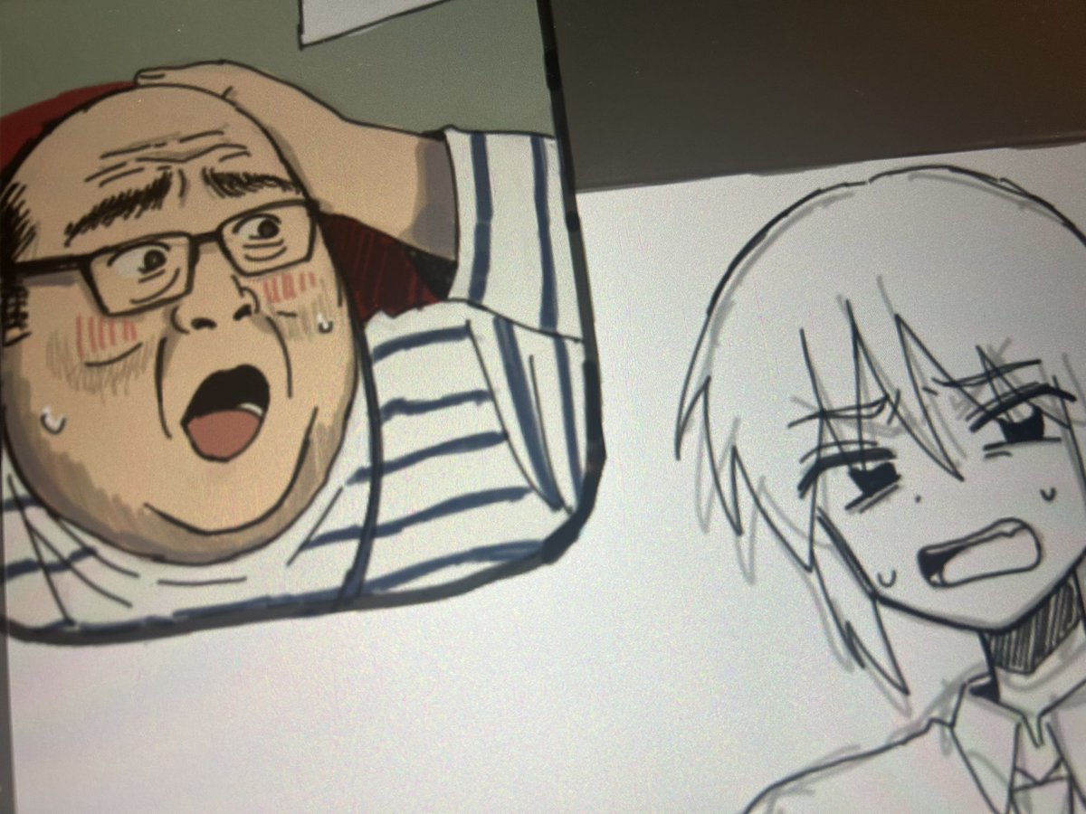 konekomelon's tweet photo. 描いてるけど進まん https://t.co/bmpcobjxYO