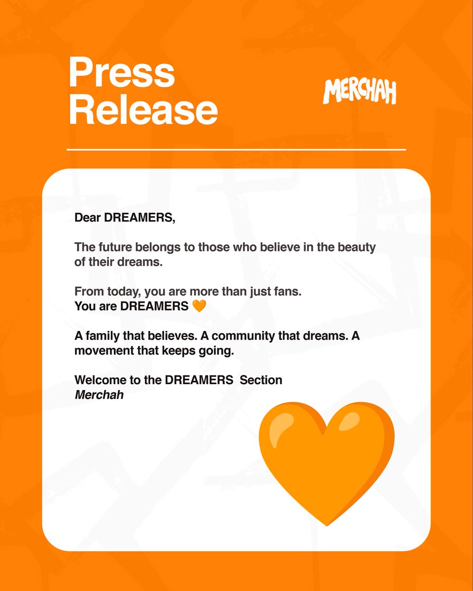 Merchah_'s tweet photo. Welcome to the DREAMERS Section 🧡 https://t.co/jbpJzKlmox