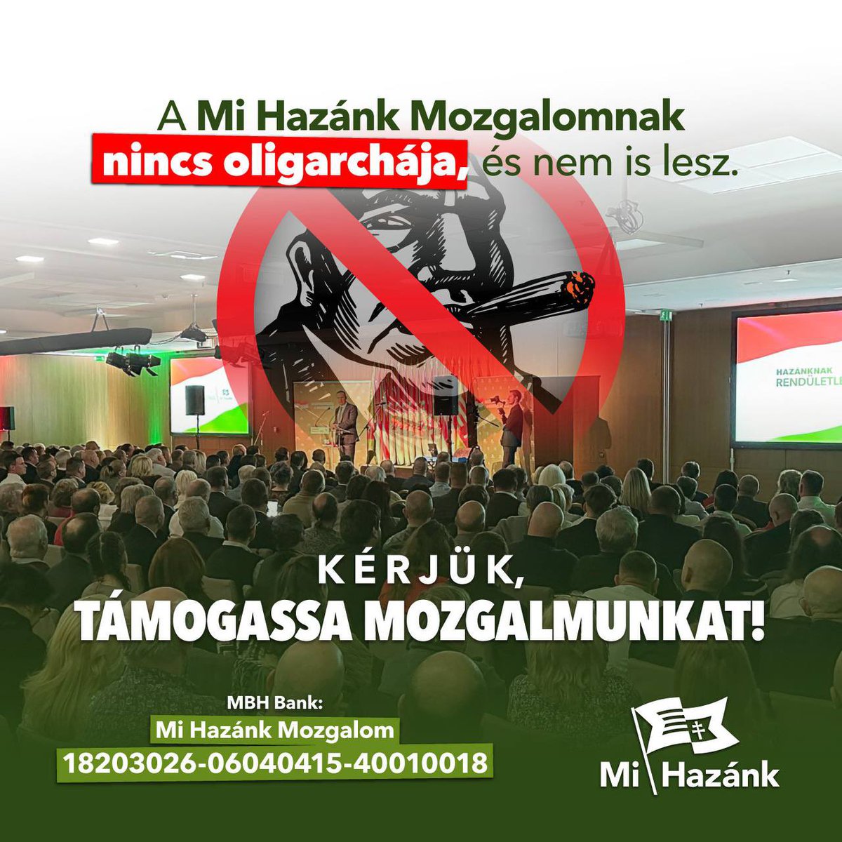MiHazank's tweet photo. 🇭🇺 Nincs mögöttünk oligarcha. Nincs mögöttünk milliárdos érdekcsoport. És nem is lesz.
A Mi Hazánk célja, hogy működése ne függjön sem multinacionális vállalatoktól, sem oligarcháktól, sem pedig a mindenkori kormány jóindulatától.
💬 A magánszemélyektől érkező adományok ezért fontos részét jelentik a párt saját forrásainak. Ha adományozol, ezzel te is hozzájárulsz ahhoz, hogy a Mi Hazánk külső gazdasági vagy kormányzati függés nélkül képviselhesse a nemzeti szuverenitás ügyét.
🔁 Ha lehetőséged van rá, külön köszönjük, ha rendszeres – például havi – átutalási megbízást állítasz be.
ℹ️ A részleteket és az utaláshoz szükséges információkat itt találod:
👉 https://t.co/GOGYN9EVuQ