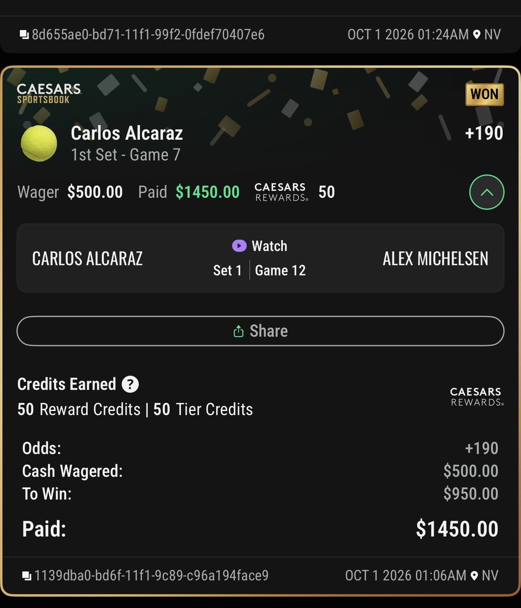 IvckyP's tweet photo. When one of the #GOAT is on the court just let it fly. #carlosalcaraz #tennis #ATPTokyo #Gambling𝕏 #gamblingtwitter #FYP #fypシ゚viral 🎾🎾🎾🎾￼ https://t.co/6L66p1RkrA