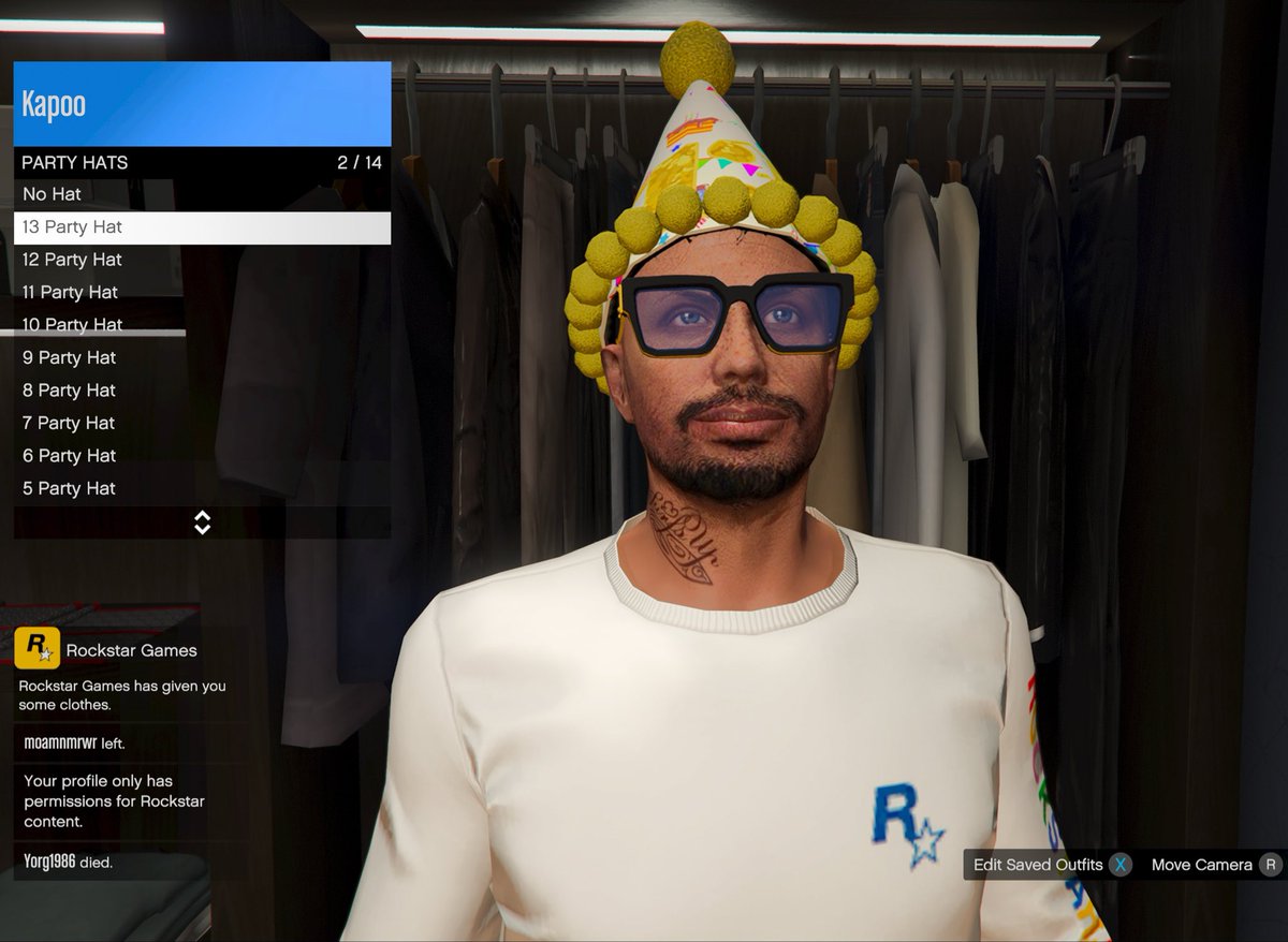 GTAonlineNews's tweet photo. Is your GTA Online Character a day one character?
If so you can claim your 13 year party hat today in game https://t.co/Tdp7SLvXxj