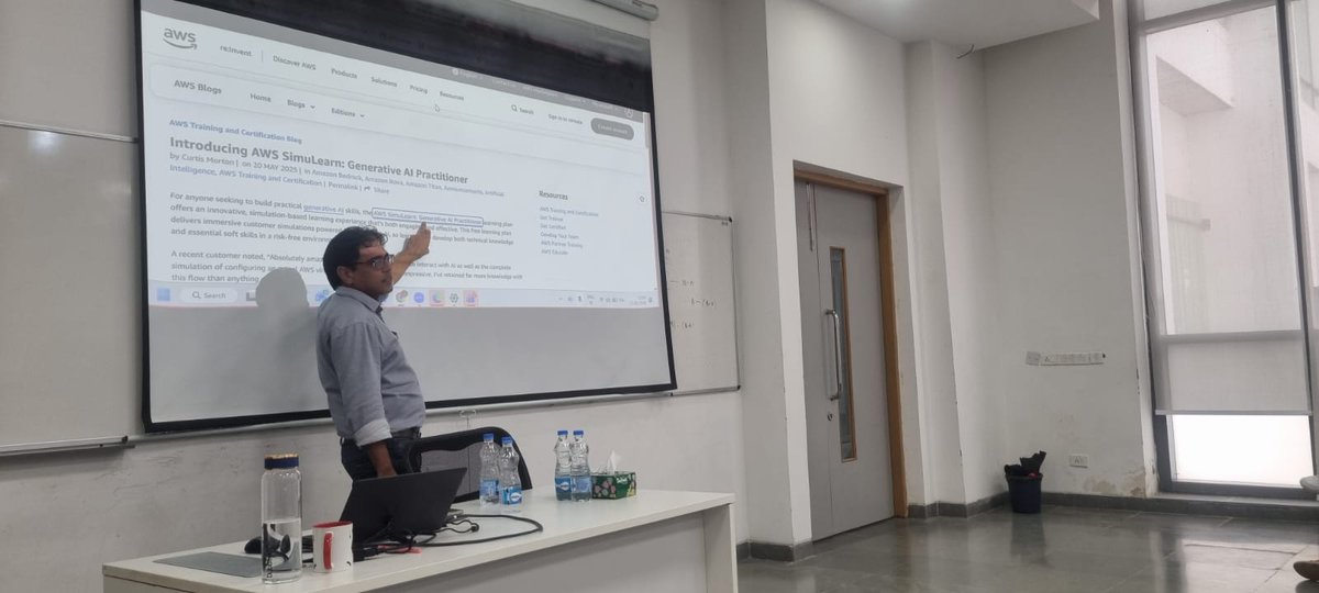 SCSETBennett's tweet photo. On 22 September 2026, #SCSETBennett recently led a highly successful industry session by Mr. Ravi Kumar (Manager - Capability Development, EXL Ltd.) titled Generative AI on AWS. 
#bennettuniversity #AI #industryready https://t.co/4abbdeoCQd