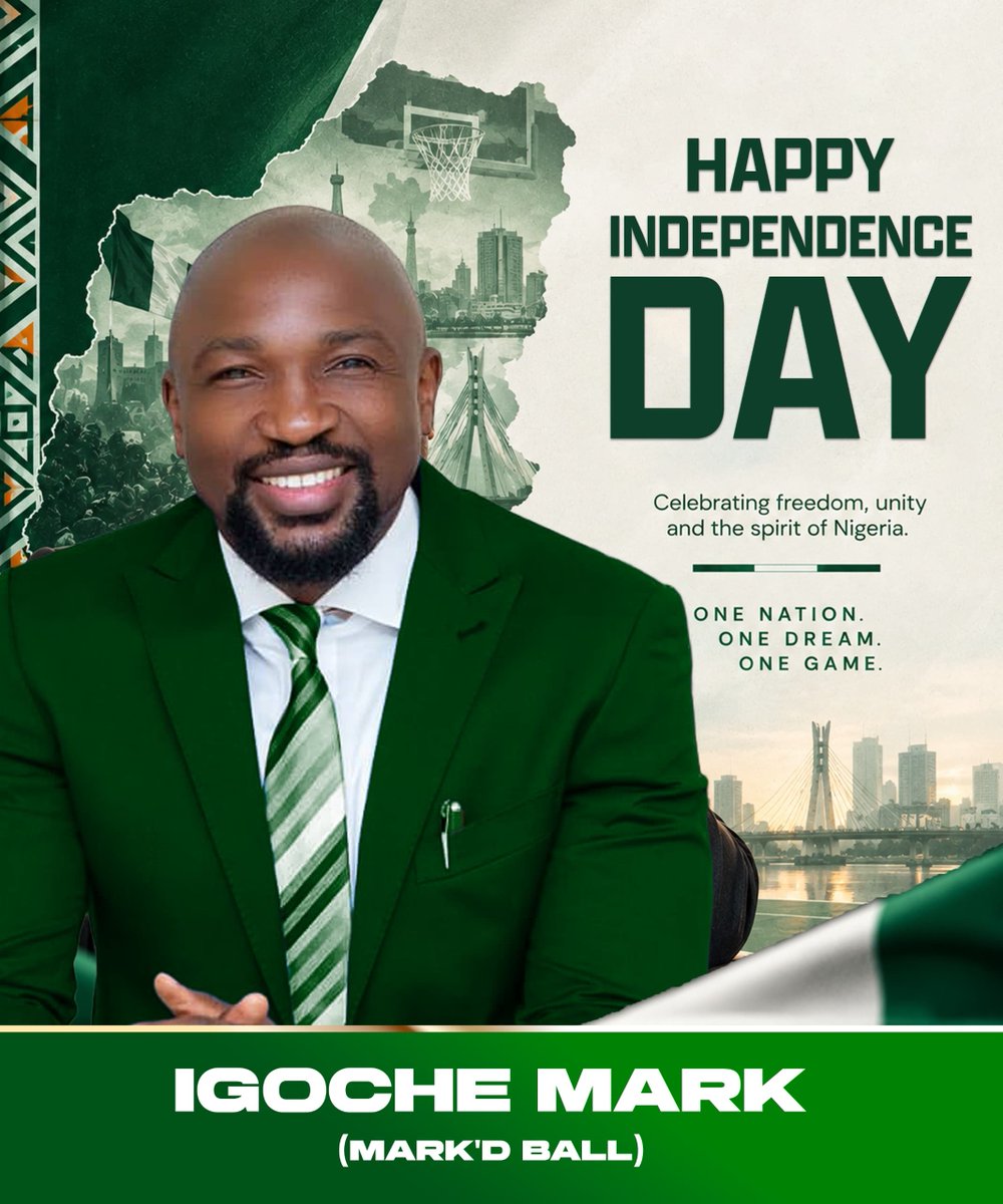 FrankStephkc's tweet photo. 🇳🇬 HAPPY INDEPENDENCE DAY NIGERIA

As we celebrate Nigeria’s Independence Day, Igoche Mark joins millions of Nigerians in celebrating our nation’s strength, resilience and unity. 🇳🇬 https://t.co/aCc4uJH9b7