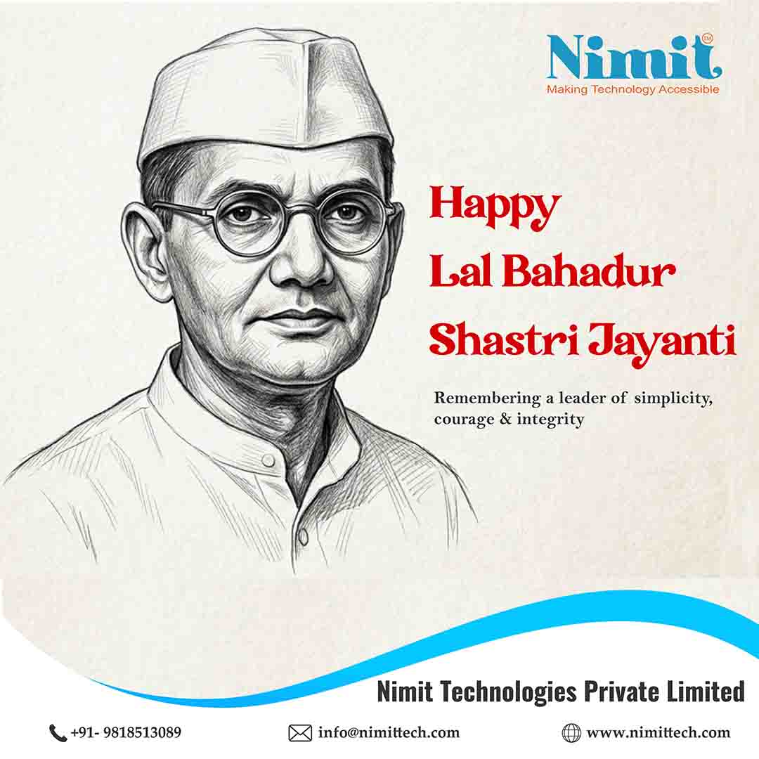 LtdNimit25852's tweet photo. Today we celebrate a visionary leader whose simplicity, strength, and integrity shaped the ethos of our nation- Lal Bahadur Shastri Ji.His principles of dedication, perseverance, and selfless service remind us at Nimit Technologies that true success comes from purposeful action https://t.co/pkyYJVEXLl