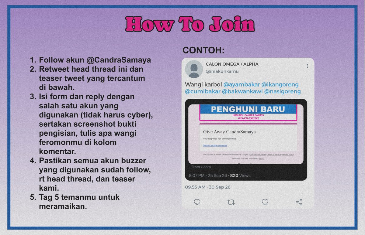 CandraSamaya's tweet photo. ᅠ
Berikut adalah ketentuan untuk mengikuti Give Away dari kami. 

Form pengisian dapat diakses di: https://t.co/6SnzjDRnKs

Semoga Beruntung! https://t.co/fC2WdCScW4