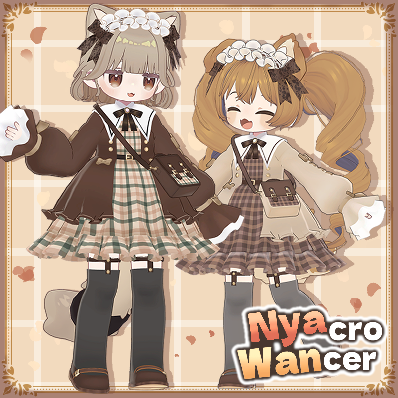 apple_blender's tweet photo. 10月！ですので当ショップ「NyacroWancer」の1周年記念プレゼントキャンペーンを行います✨

フォロー（@apple_blender）＆このツイートをRPで抽選3名様に衣装のフルセットをプレセントします！（10/3迄）

ハロウィン後も秋冬衣装として楽しめるセットですので是非～！🎃✨
https://t.co/TOHFmc0vqj https://t.co/GdELraPHnF