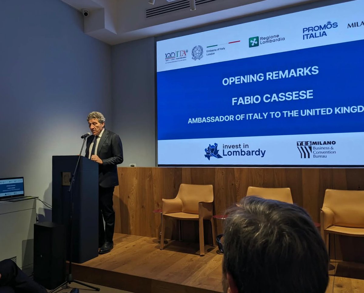 ITALondon_'s tweet photo. Lombardy: Where European Scale Meets Innovation Speed. 
A strategic dialogue on why Lombardy, with Milan at its heart, is a key gateway for investment, innovation and growth in Europe. Hosted by Regione Lombardia, Promos Italia, Milano&amp;Partners and the Embassy of Italy in London. https://t.co/zbjExkkfmC