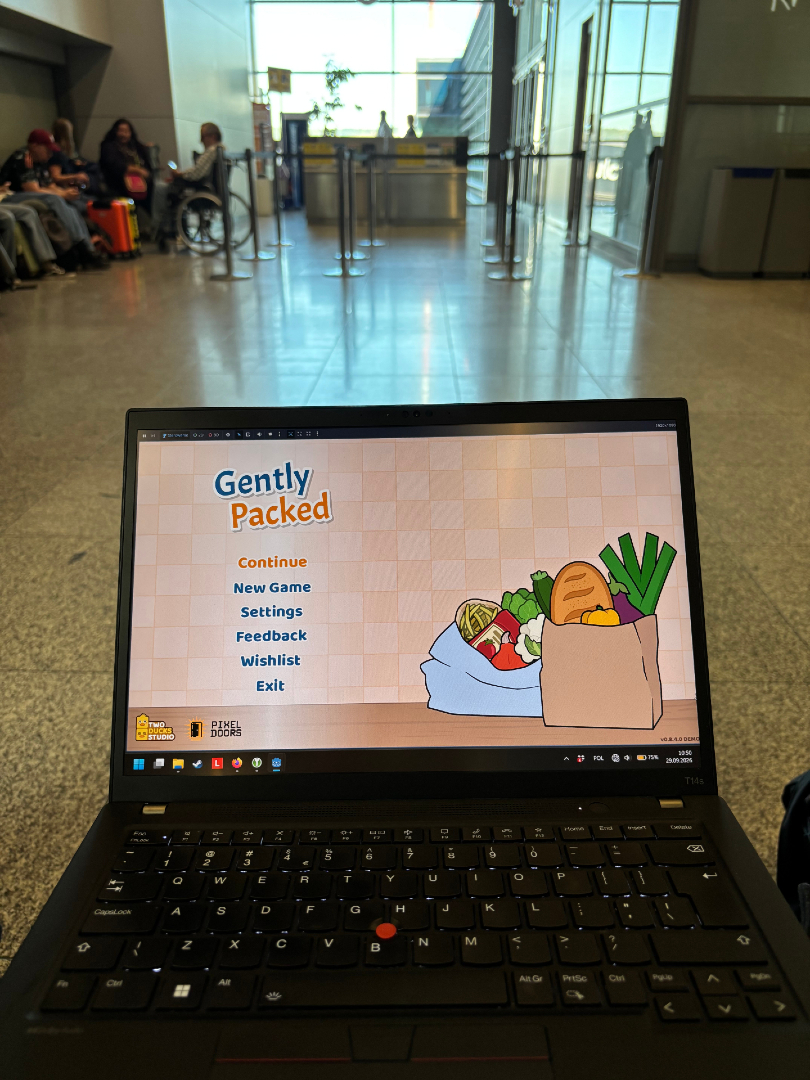 TwoDucksStudio's tweet photo. Gently Packed just landed and we are officially ready for RedNote 2.0! 📦
The bags are packed (very gently, of course! 😉), the laptop is fired up, and we cannot wait to welcome you! We will see you tomorrow, right? 💕
#indiegame #shanghai #gamingcommunity https://t.co/VfD7bljKli