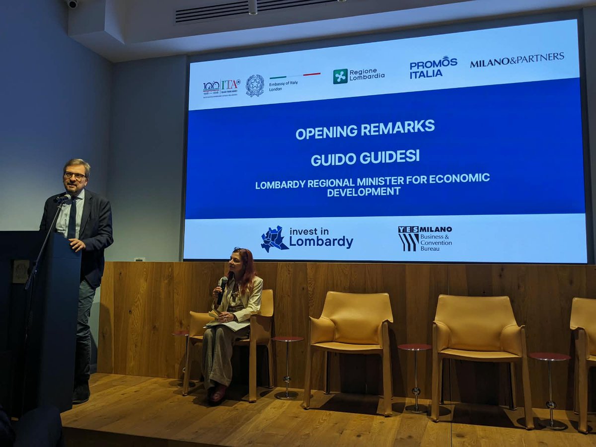 ITALondon_'s tweet photo. Lombardy: Where European Scale Meets Innovation Speed. 
A strategic dialogue on why Lombardy, with Milan at its heart, is a key gateway for investment, innovation and growth in Europe. Hosted by Regione Lombardia, Promos Italia, Milano&amp;Partners and the Embassy of Italy in London. https://t.co/zbjExkkfmC