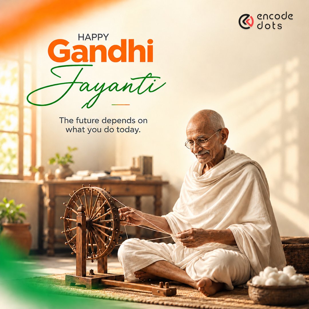 encodedots's tweet photo. 🕊️ “Be the change you wish to see in the world.”

This Gandhi Jayanti, let’s remember a leader whose greatest strength was the power of truth, peace, and non-violence.

🇮🇳 Remembering Mahatma Gandhi on Gandhi Jayanti.

#GandhiJayanti #MahatmaGandhi #Peace #TruthOut  #NonViolence https://t.co/JIOQlku8Qe