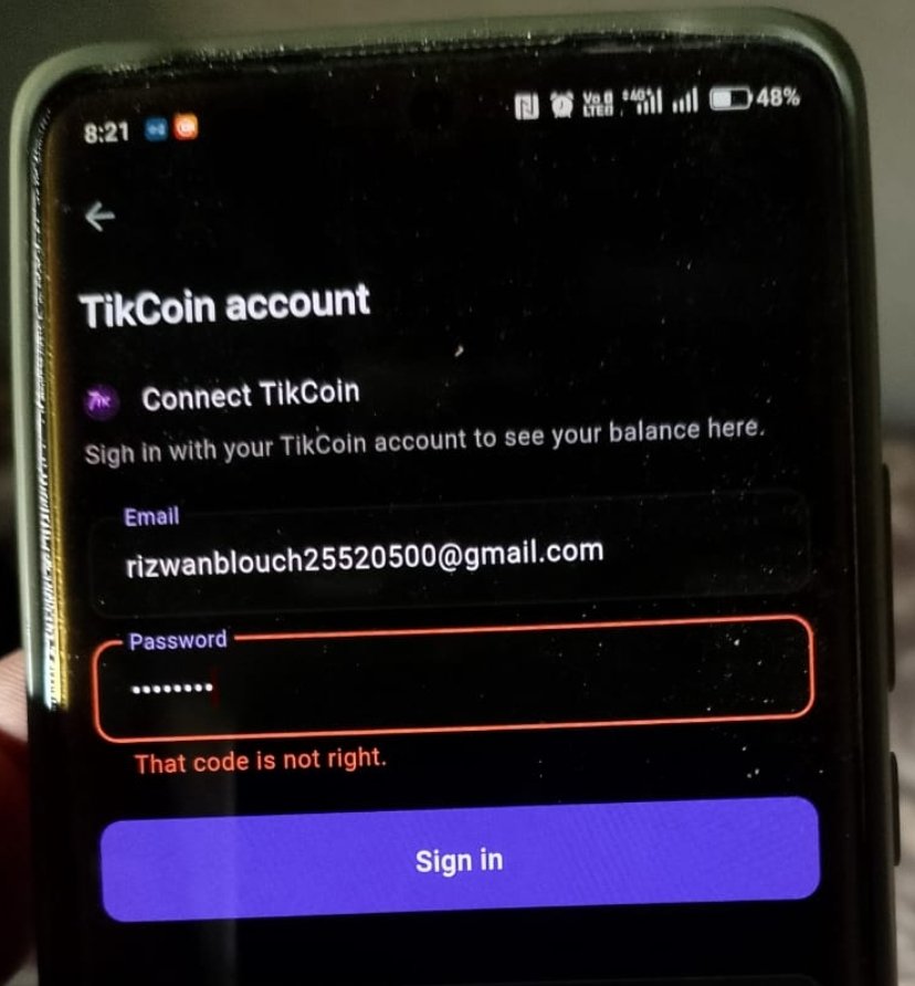 Rizwanbaloch24's tweet photo. @TikCoin_Network @TikCoin_Network @tikchain
 many users are facing login issues. Even with the correct email and password, the error “That code is not right” appears. Please investigate and fix this issue as soon as possible. https://t.co/uIBFAgeDZK