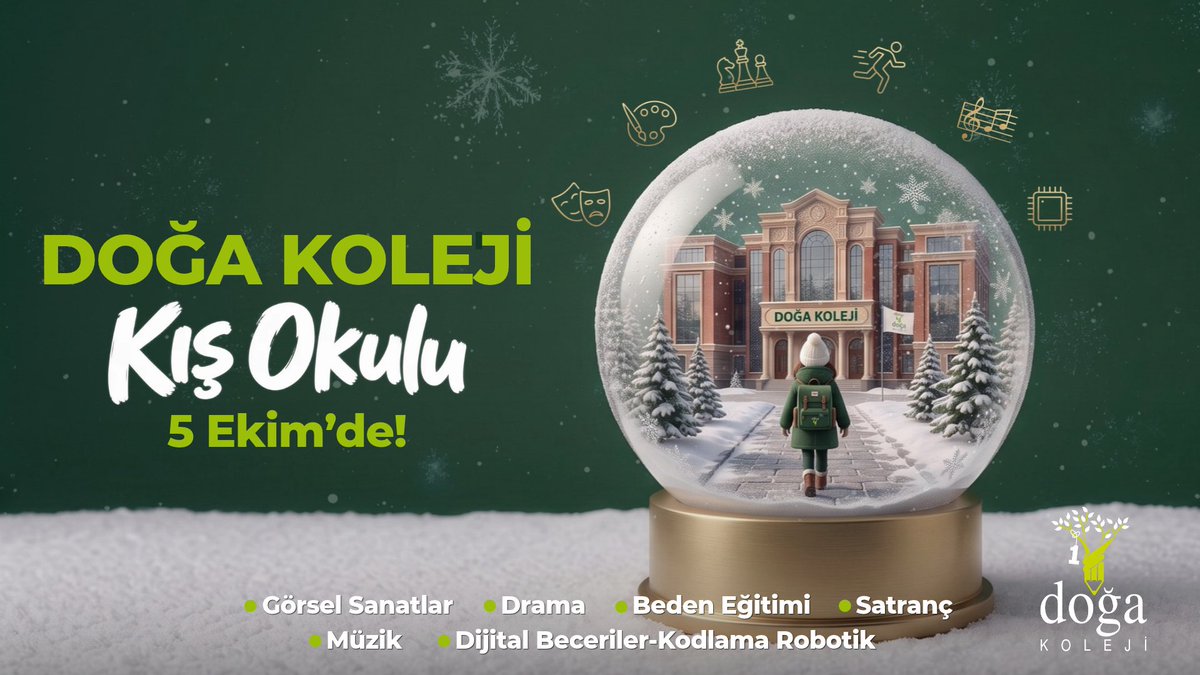 DogaOkullari's tweet photo. Hazırsan 5 Ekim’de başlıyoruz…
#DoğadaKışOkulları heyecanı kapıda!

Gelişim, öğrenme ve eğlence Doğa’da! 💚

Bilgi ve kayıt için: 
https://t.co/GmATfZ15w5

#DoğaKoleji #KışOkulu #Spor #Müzik #Sanat #Teknoloji https://t.co/cNfTXRE1Yx