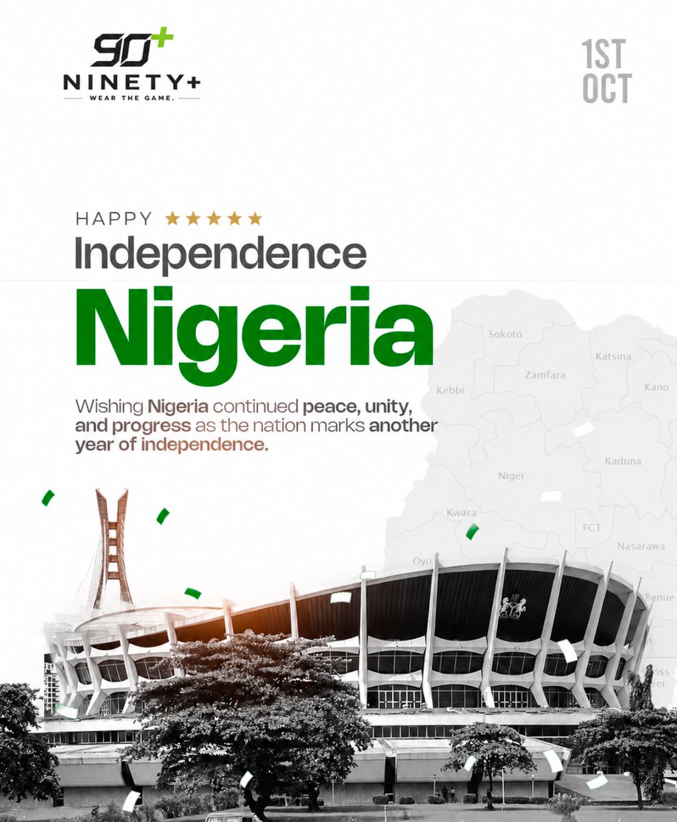 90plusjersey's tweet photo. Welcome to OCTOBER! And Happy Independence Day Great Nigerians 💚🤍

As we celebrate Nigeria @ 65, I pray this new month brings freedom from worries, progress, and unlimited favour to you and your household.

We move to greater heights this month!

NINTY+ Jersey https://t.co/OTx3Q9LHqd