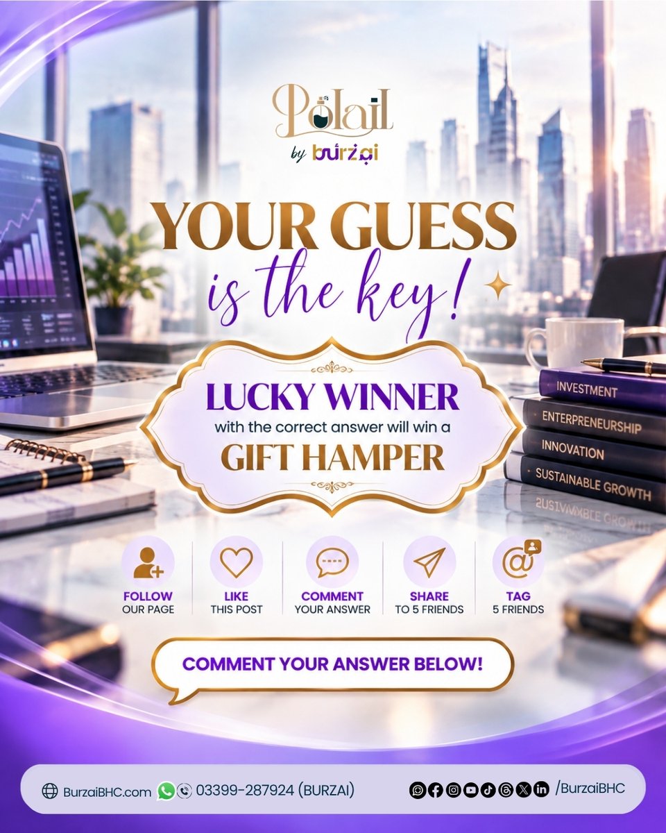 BurzaiBHC's tweet photo. Guess the business visionary behind POLAIL by BURZAI! 👀✨

Know who it is? Comment your guess for a chance to win a Gift Hamper! 🎁

#POLAIL #BURZAI #MansoorBurki #Entrepreneur #GuessAndWin #GiftHamper https://t.co/DNv8SqdJm9